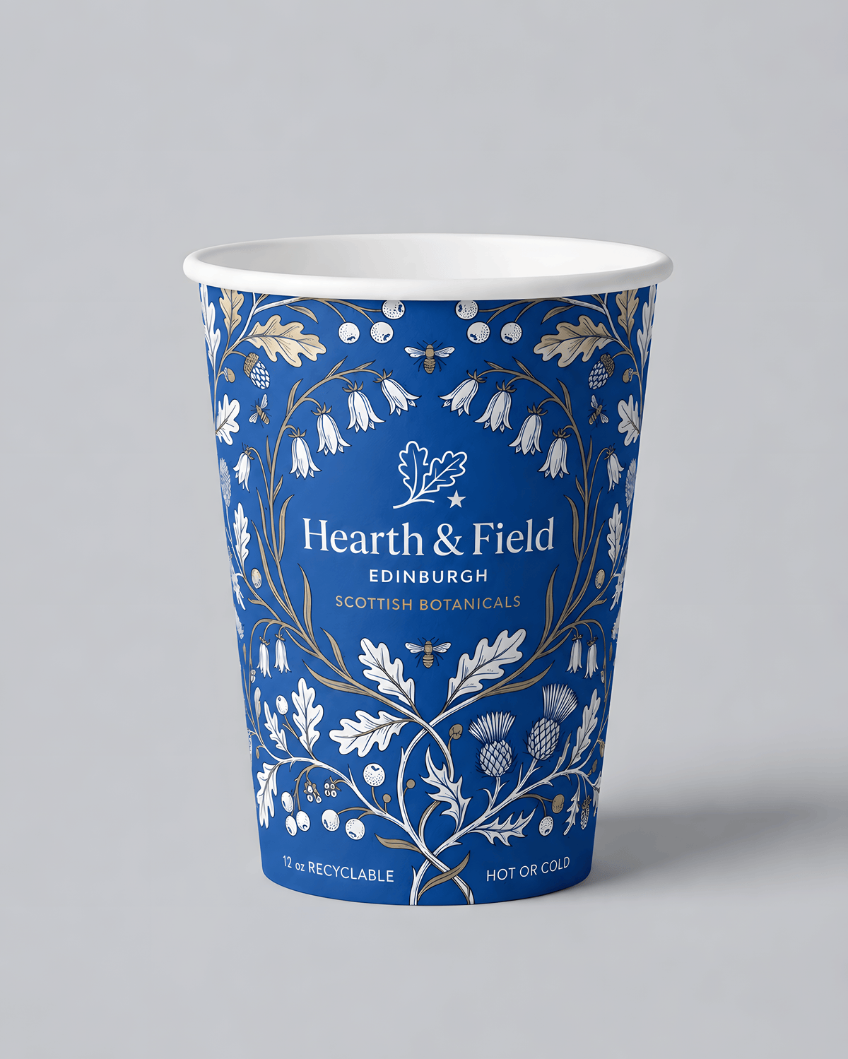 Custom branded single wall paper coffee cup