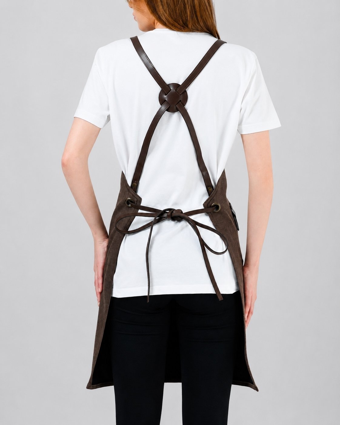 Custom branded victoria apron for cafés, restaurants and hospitality businesses – IF Brand Works (view 24)