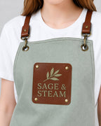 Custom branded victoria apron for cafés, restaurants and hospitality businesses – IF Brand Works (view 3)