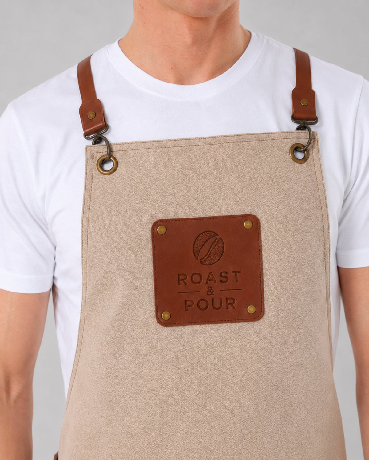 Custom branded victoria apron for cafés, restaurants and hospitality businesses – IF Brand Works (view 27)