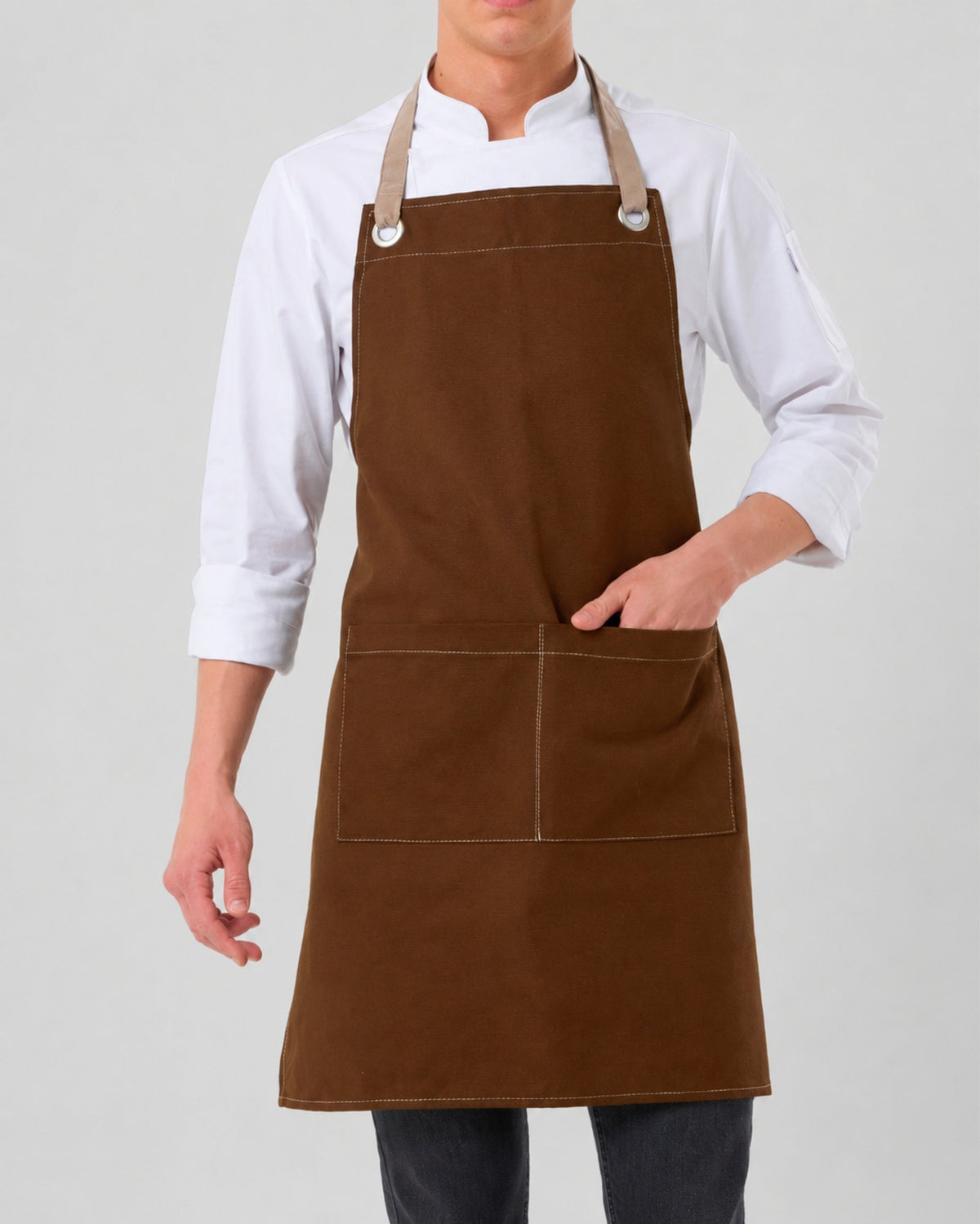 Custom branded henry apron for cafés, restaurants and hospitality businesses – IF Brand Works (view 6)