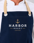 Custom branded henry apron for cafés, restaurants and hospitality businesses – IF Brand Works (view 2)