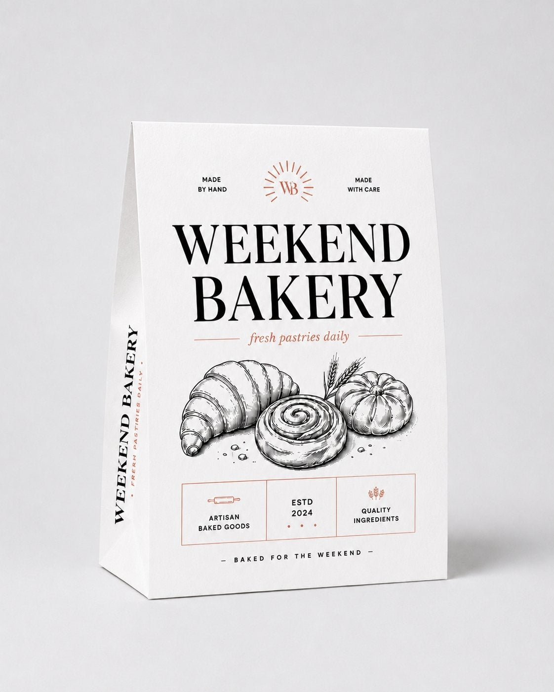 Custom branded white paper grab bag