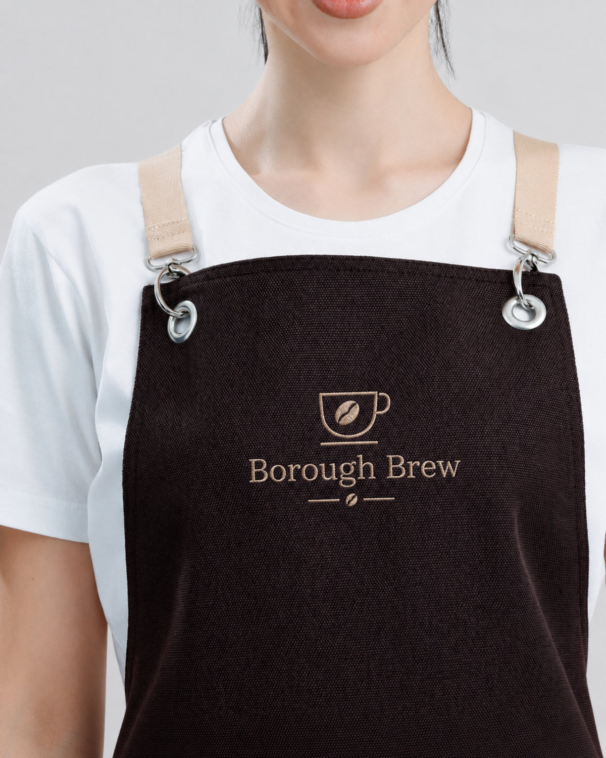 Custom branded arthur apron for cafés, restaurants and hospitality businesses – IF Brand Works (view 5)