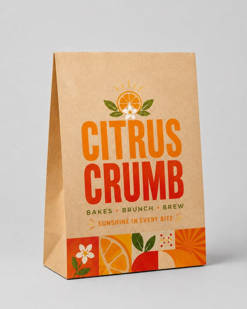 Custom branded brown paper grab bag