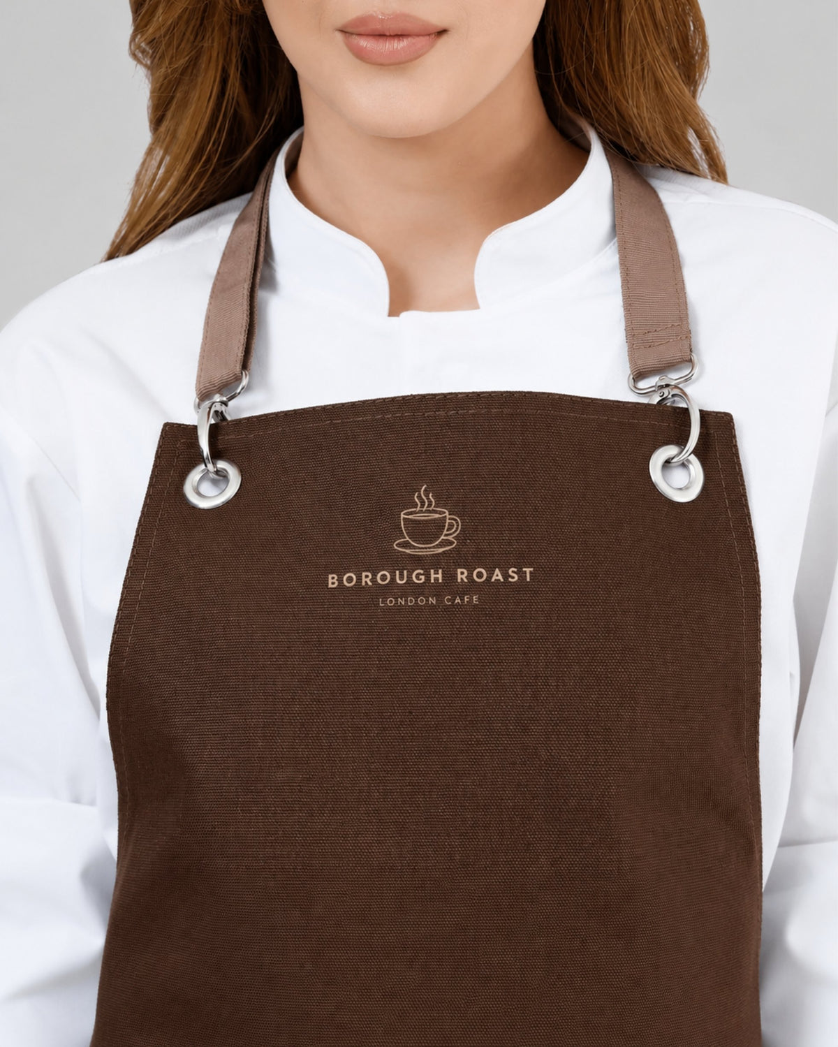 Custom branded elizabeth apron for cafés, restaurants and hospitality businesses – IF Brand Works (view 3)