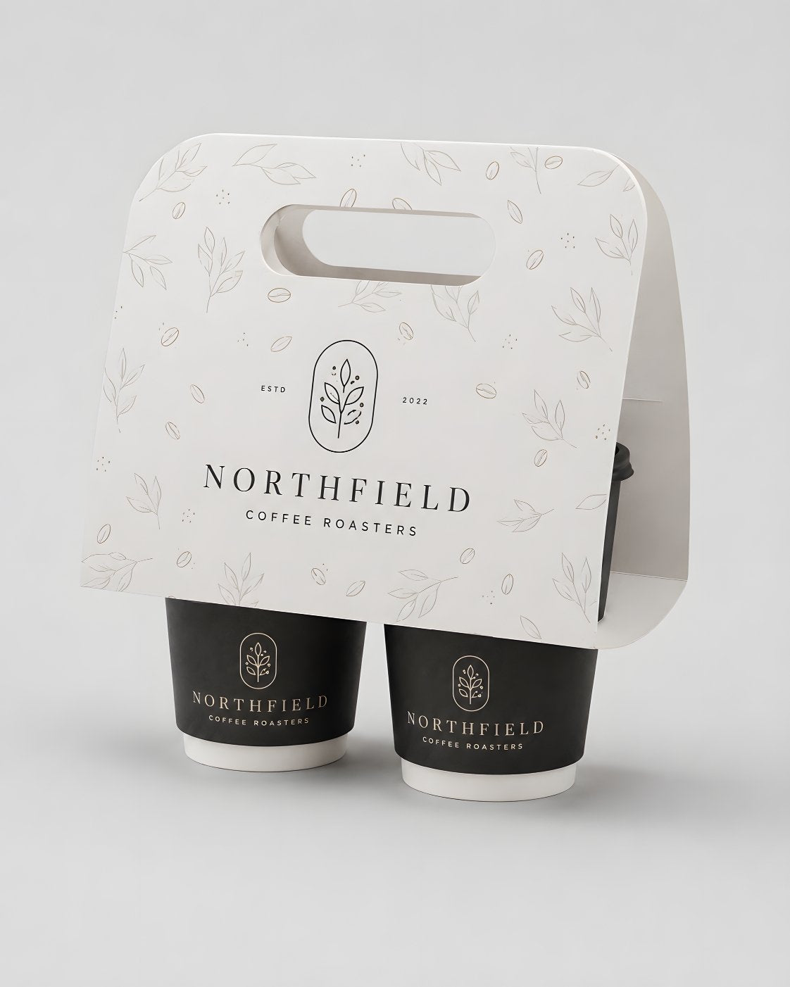 Custom branded coffee cup carriers for cafés, restaurants and hospitality businesses – IF Brand Works (view 3)