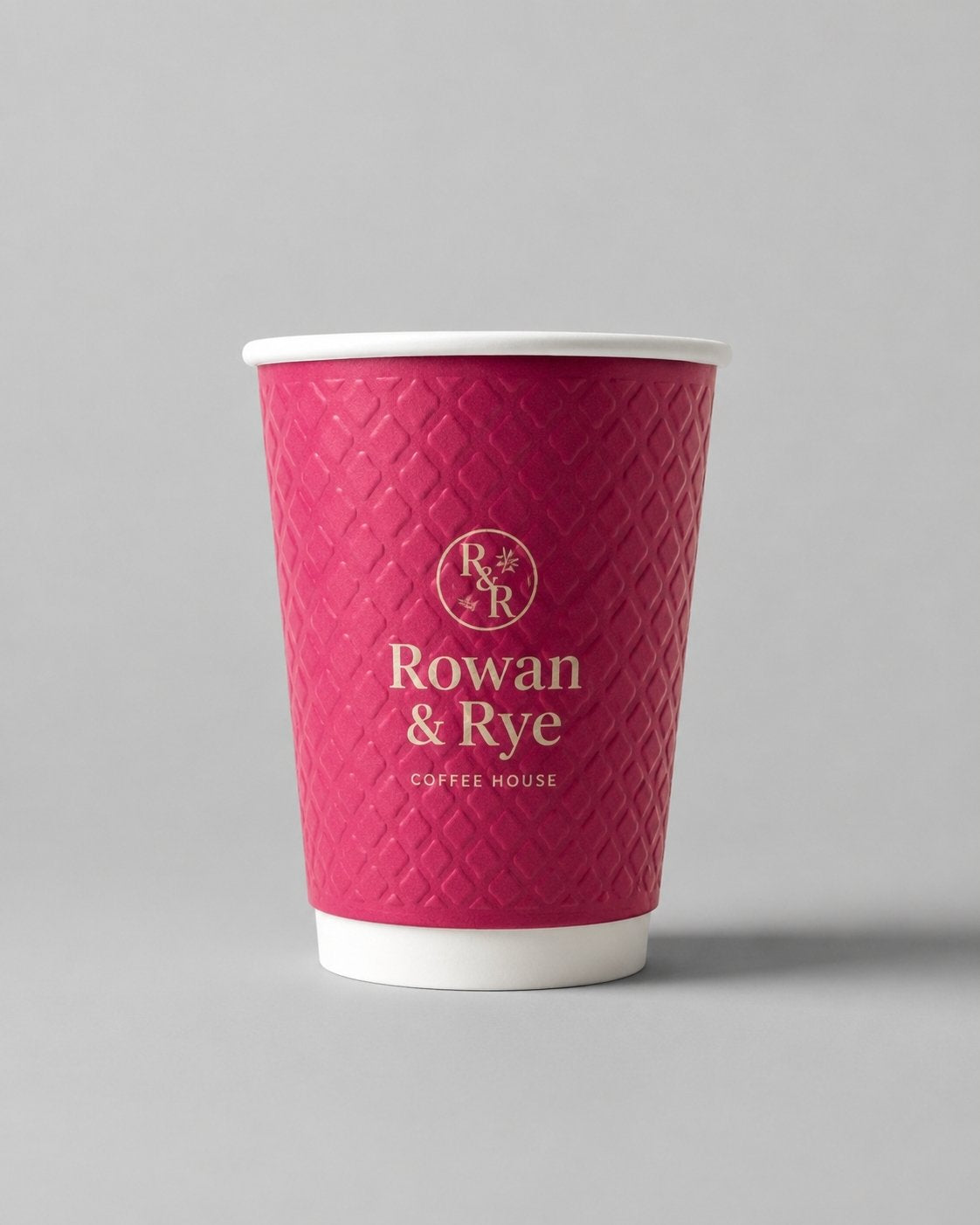 Custom branded embossed paper coffee cup
