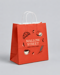Custom branded white twisted handle paper bag