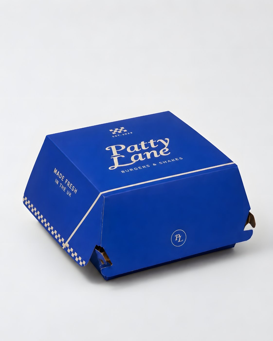 Custom branded burger box for takeaway food