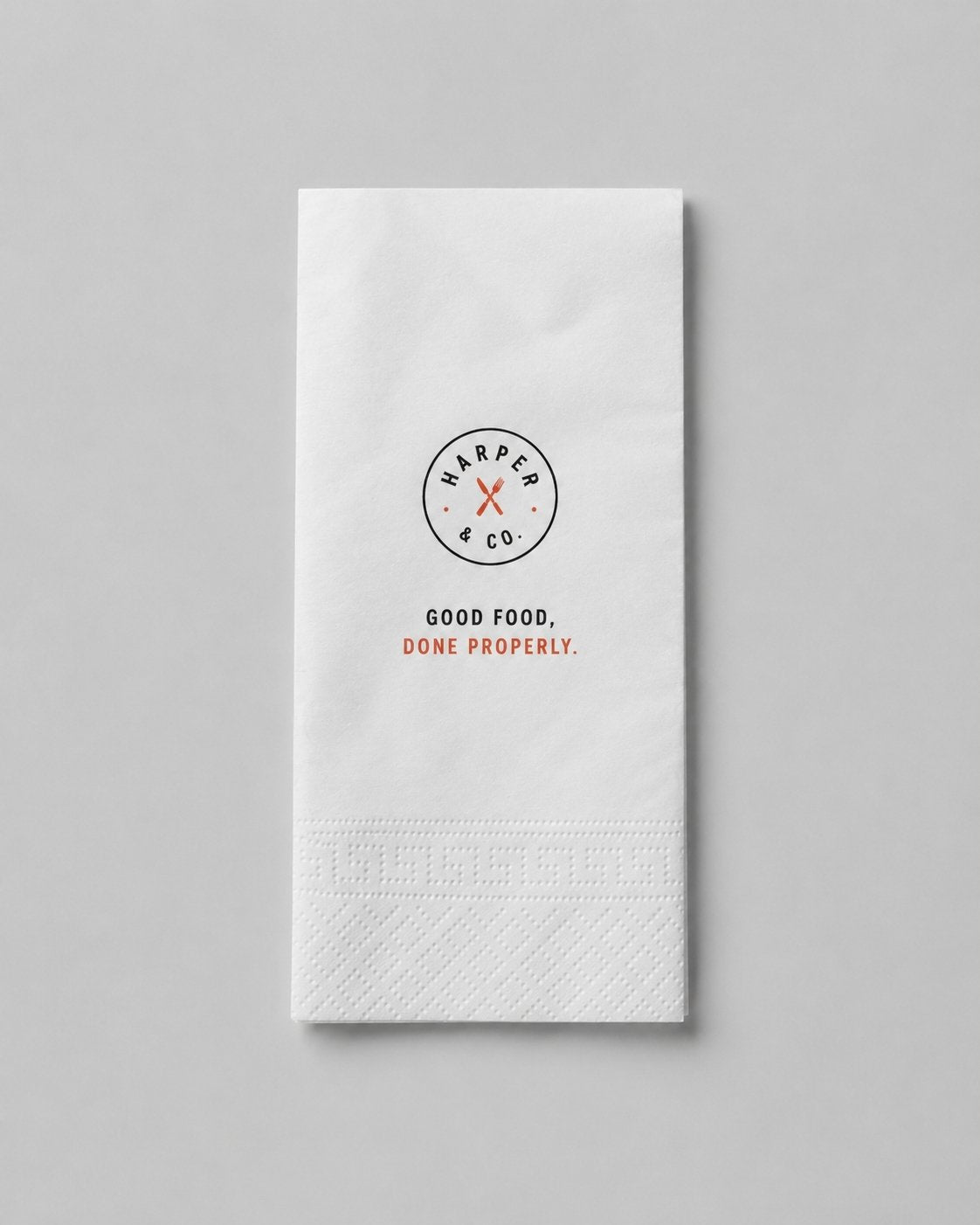 Custom branded rectangle fold napkin