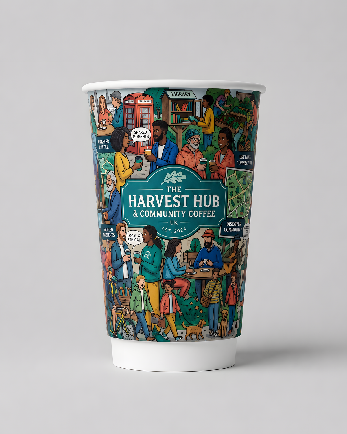 Custom branded double wall paper cups for cafés, restaurants and hospitality businesses – IF Brand Works (view 3)