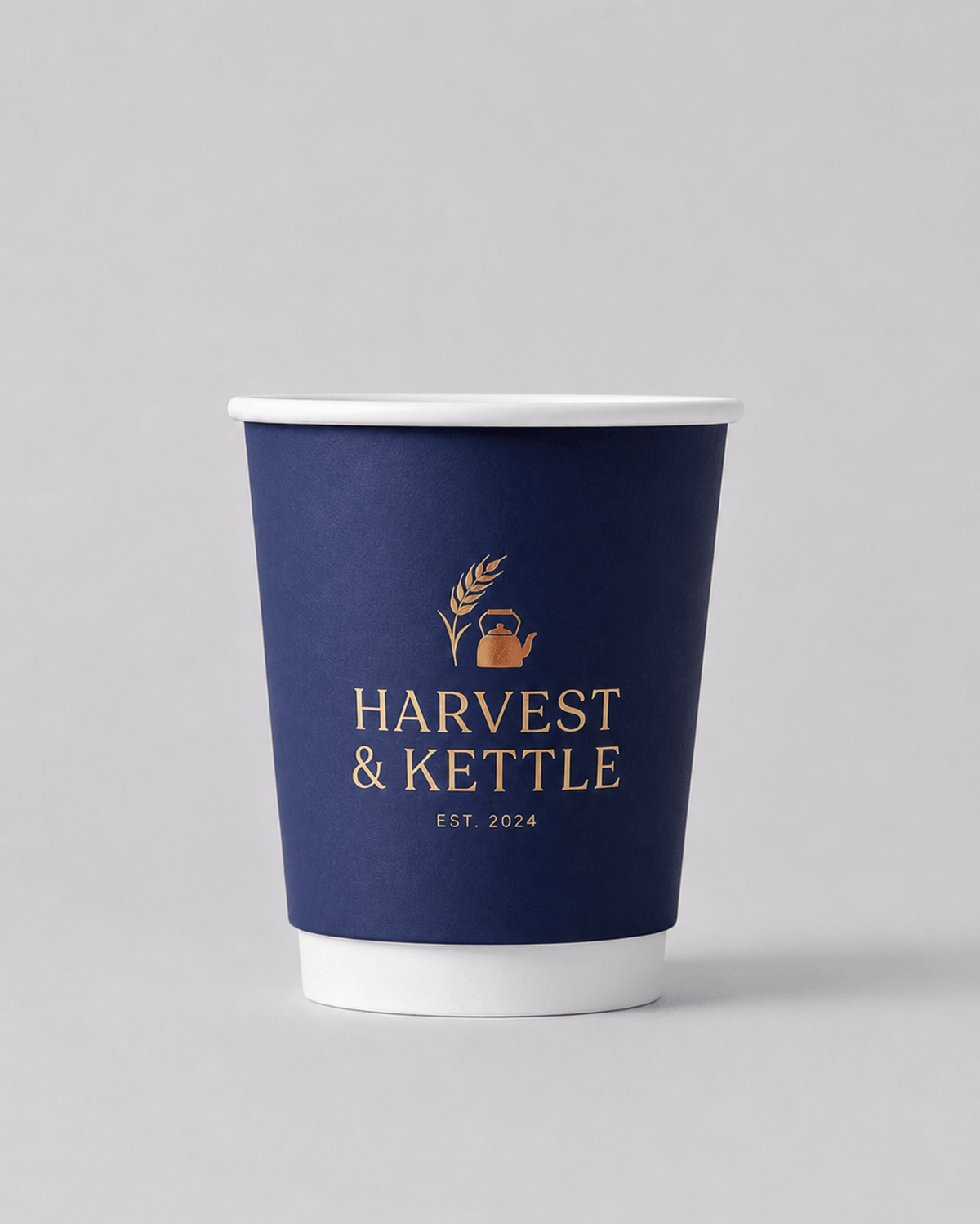Custom branded double wall paper coffee cup