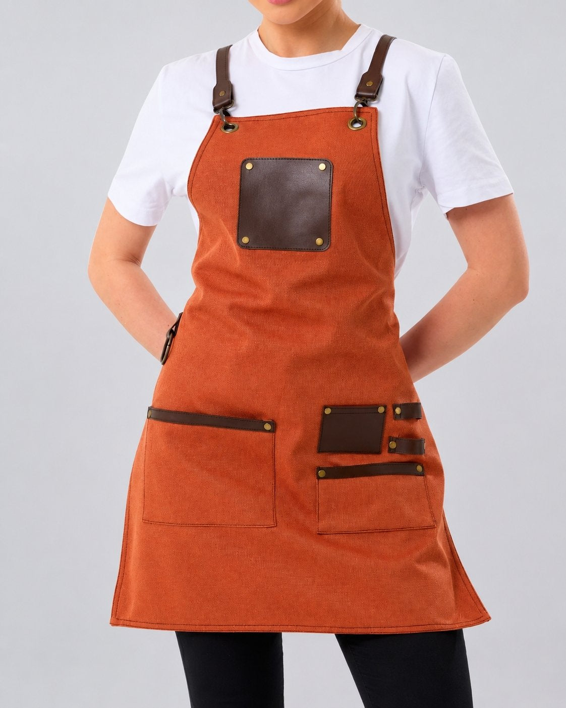Custom branded victoria apron for cafés, restaurants and hospitality businesses – IF Brand Works (view 5)