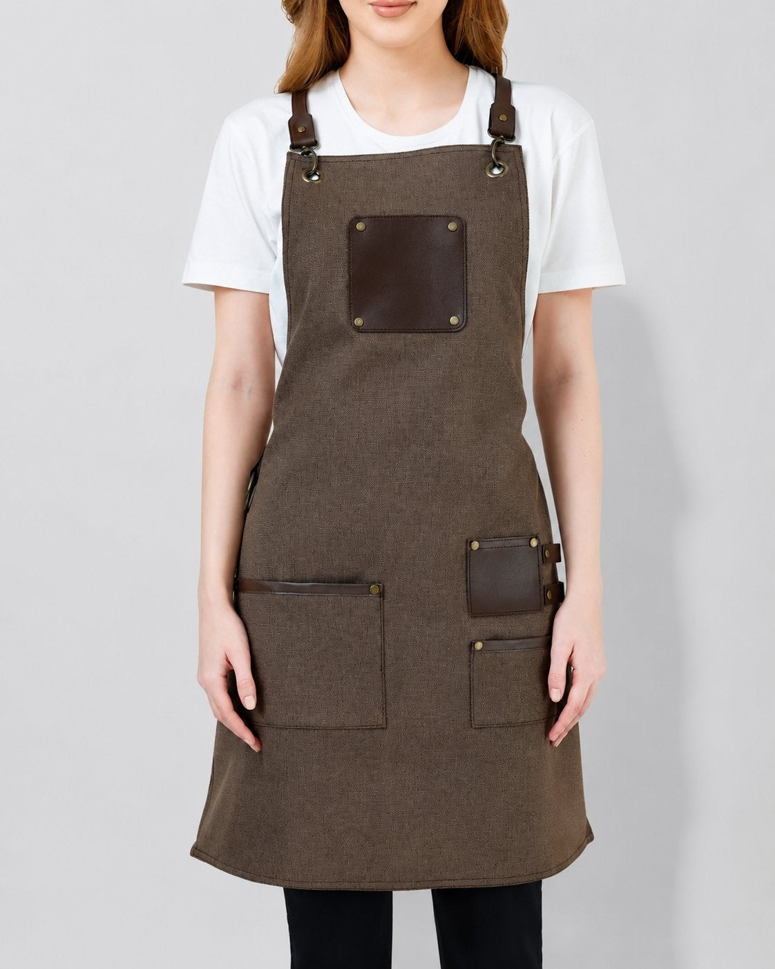 Custom branded victoria apron for cafés, restaurants and hospitality businesses – IF Brand Works (view 12)
