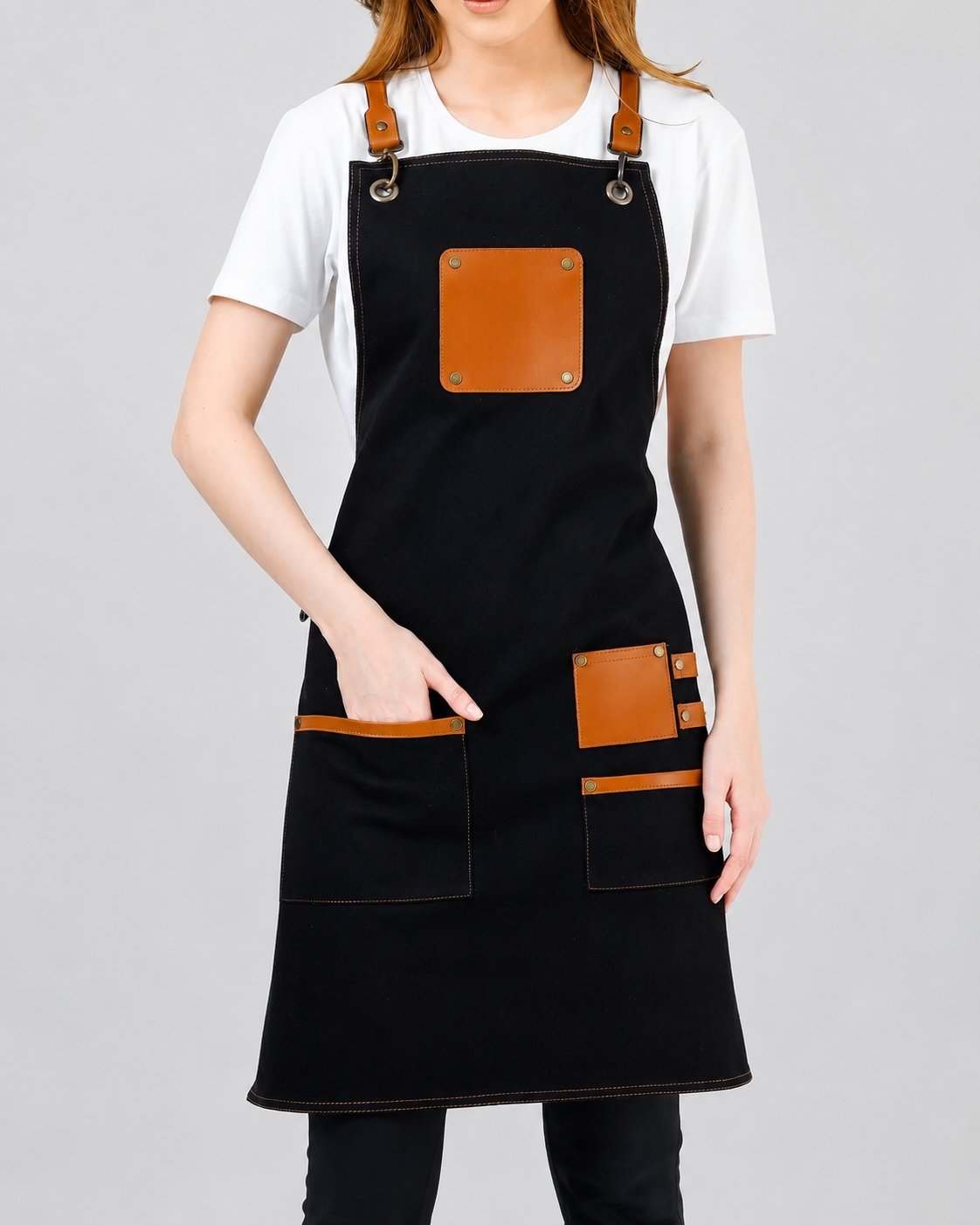 Custom branded victoria apron for cafés, restaurants and hospitality businesses – IF Brand Works (view 11)