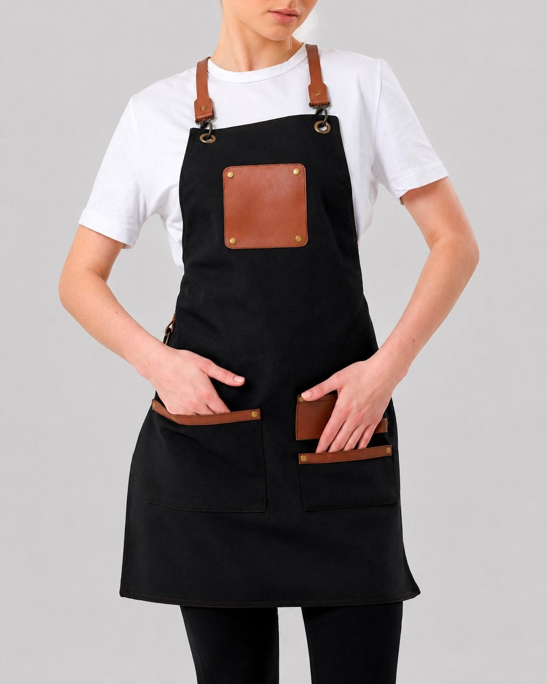 Custom branded victoria apron for cafés, restaurants and hospitality businesses – IF Brand Works (view 6)
