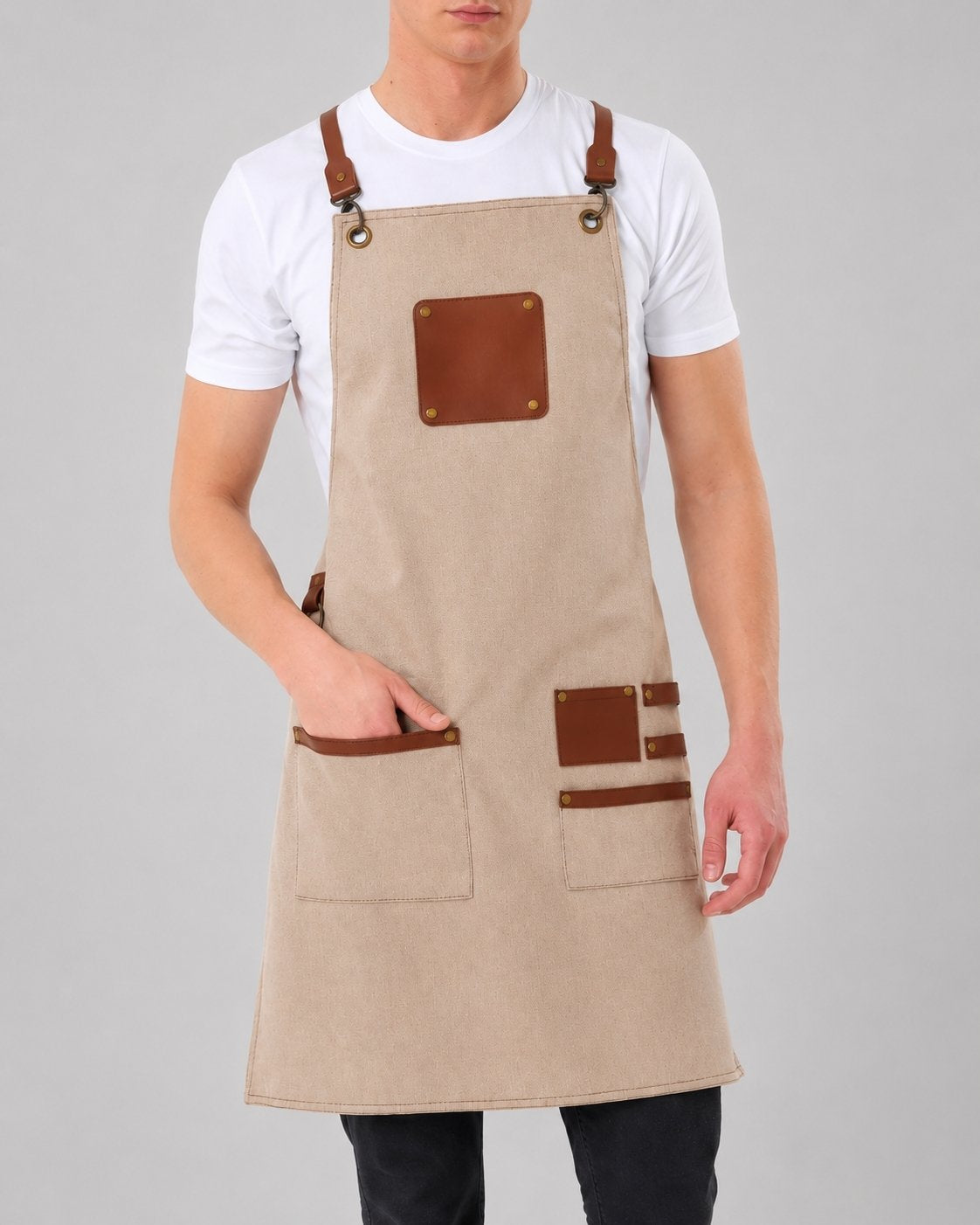 Custom branded victoria apron for cafés, restaurants and hospitality businesses – IF Brand Works (view 15)